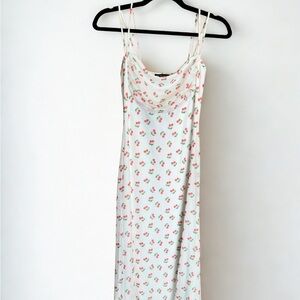 See You Monday‎ Cherry Dress Preppy Girly Coquette Flowy cowl Neck M NWT